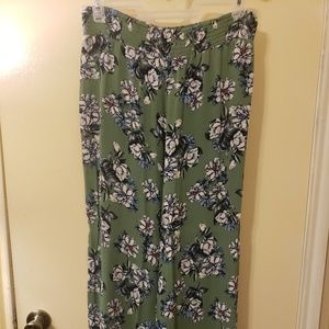 Green floral Palazzo Pants